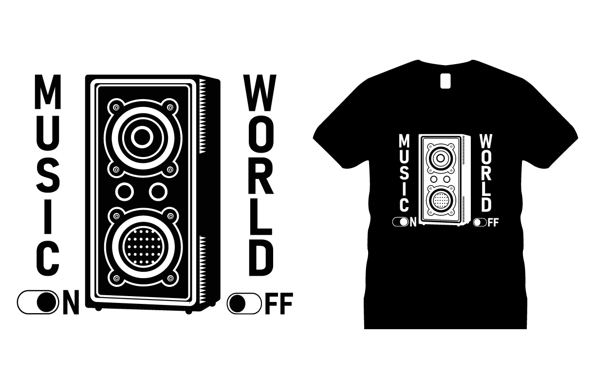 Black and white Music Motivational T-shirt Design.