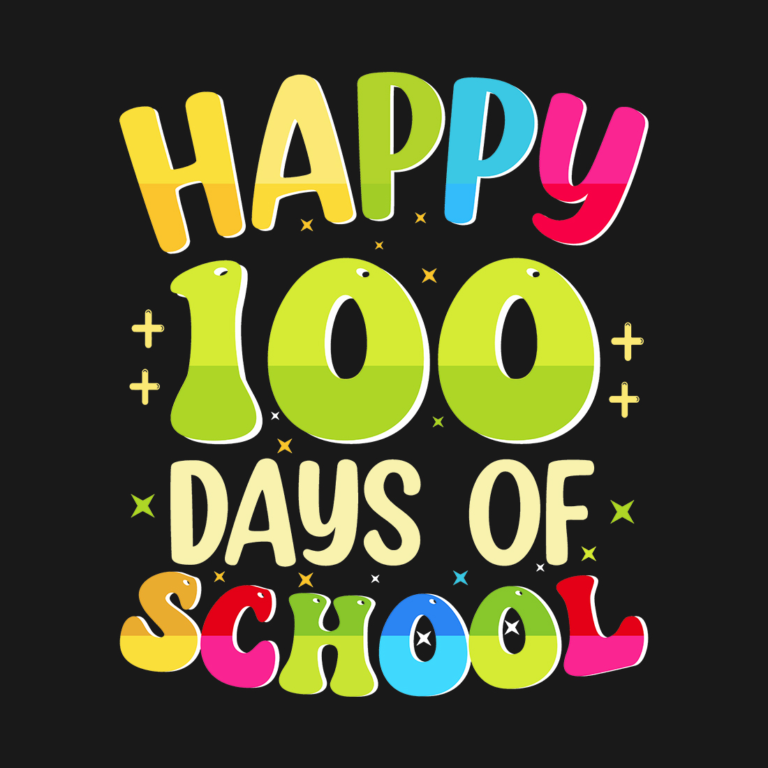 100 Days of School Quote T-shirt Design Vector preview.