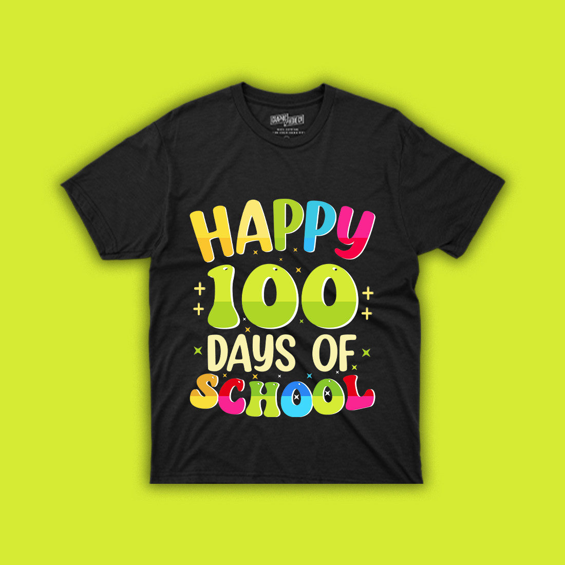 100 Days of School Quote T-shirt Design Vector with mockup example.
