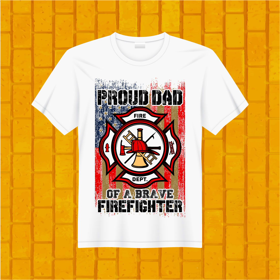 T-shirt Firefighter Design Bundle preview image.