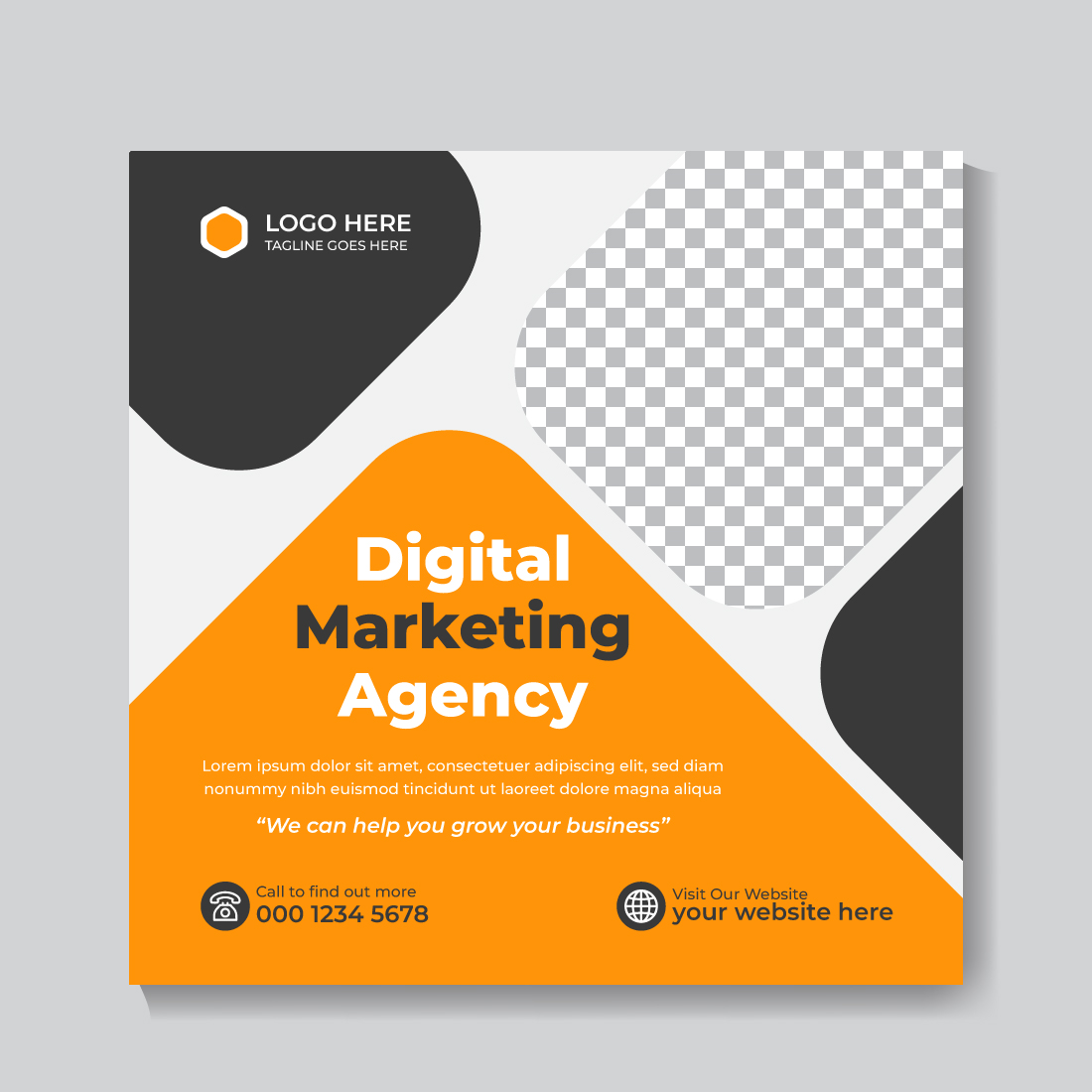 Corporate Modern Digital Marketing Social Media Post Design Template main cover