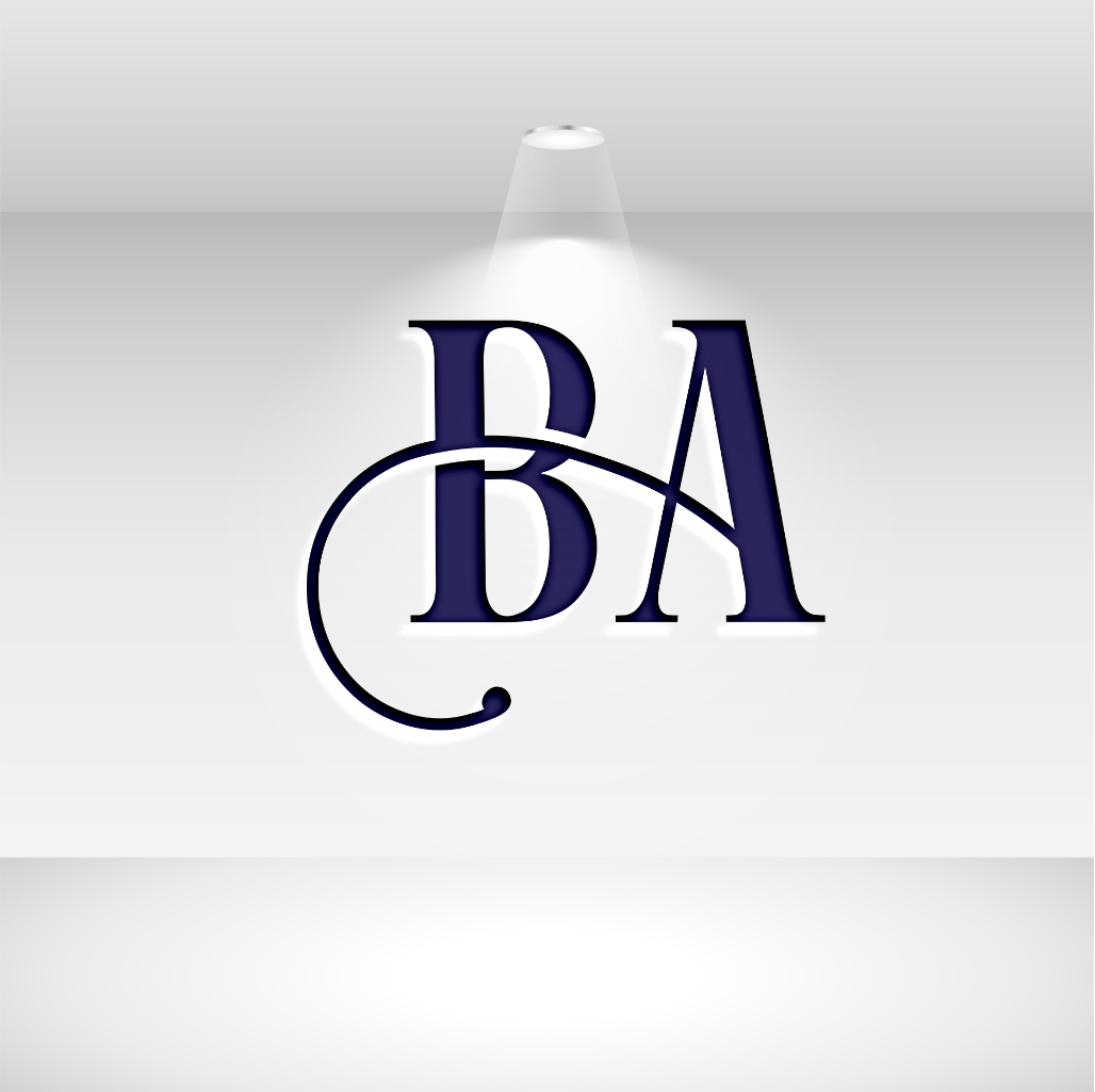 BA Letter Logo Blue Dark Design preview image.