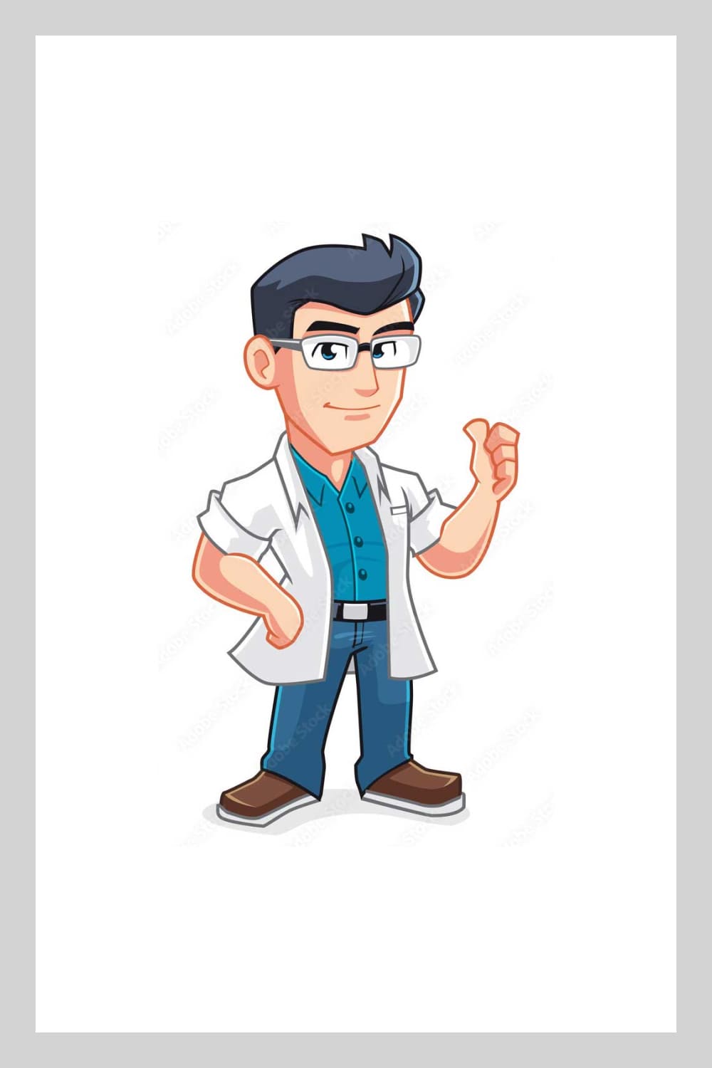 Illustration of a doctor mascot.