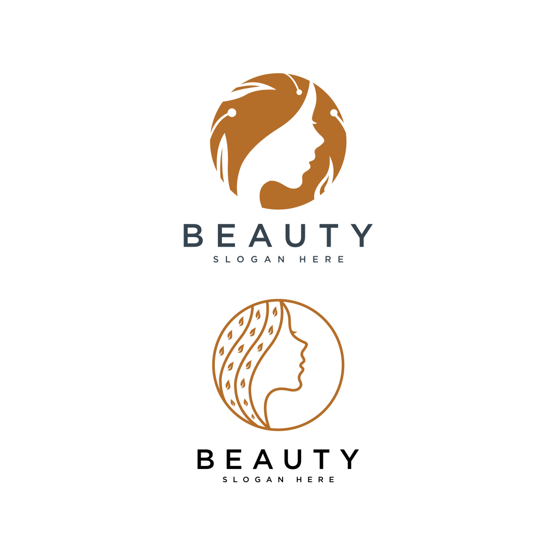 Beauty Woman Face Logo Vector Design.