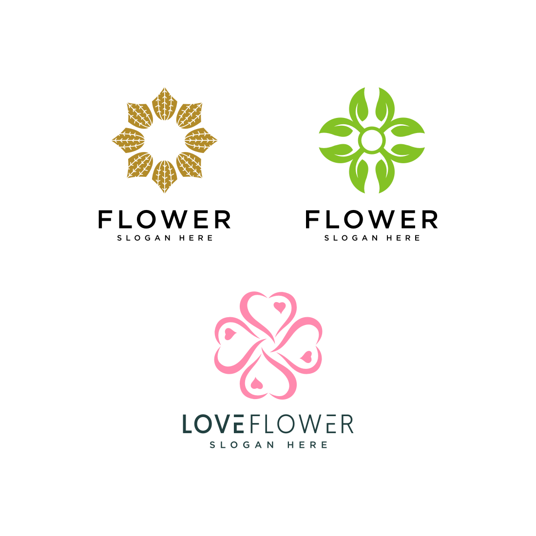 Flower Nature Logo Vector Design.