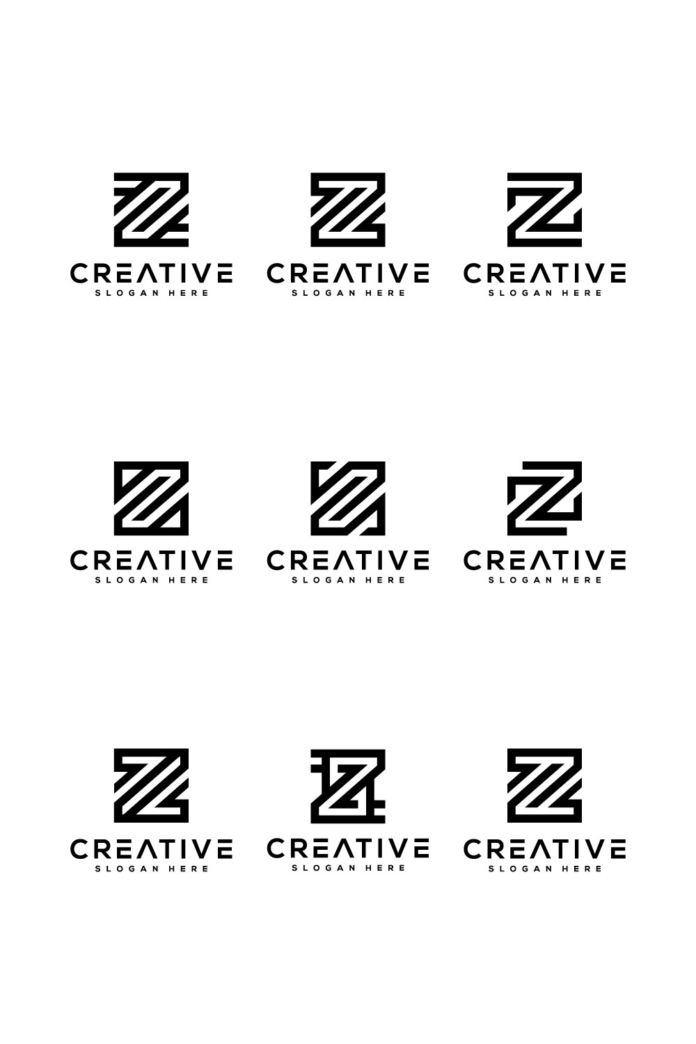 Set Of Initial Letter Z Logo Vector Design - Pinterest.