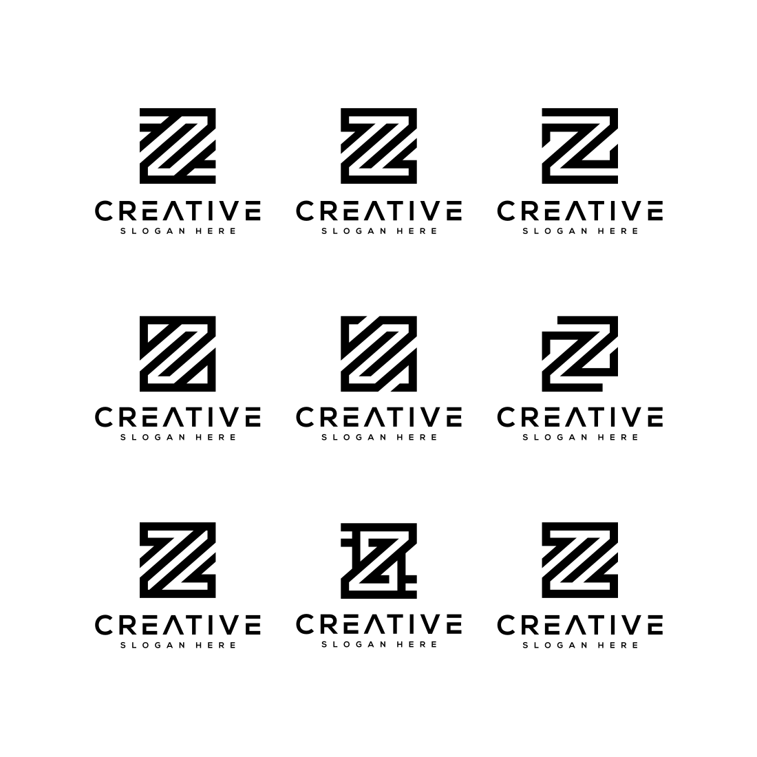 Set Of Initial Letter Z Logo Vector Design.