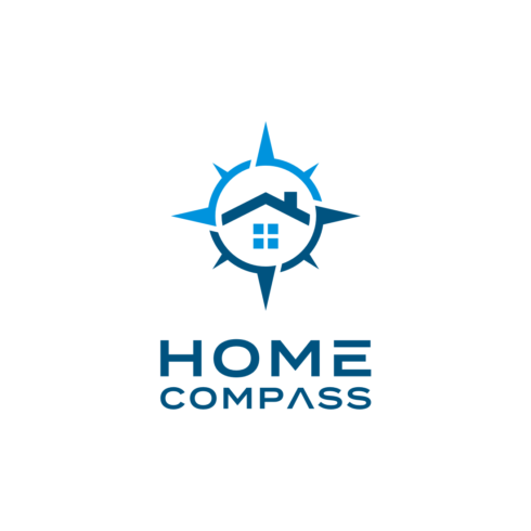 Home and Compass Logo Vector Design presentation.