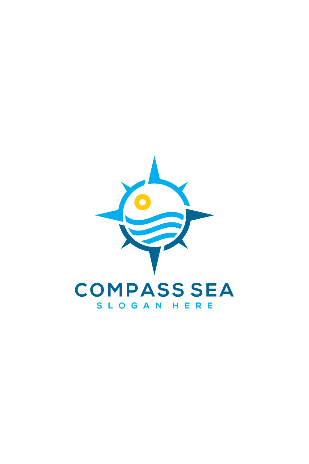 Compass and Sea Logo Vector Design - Pinterest.