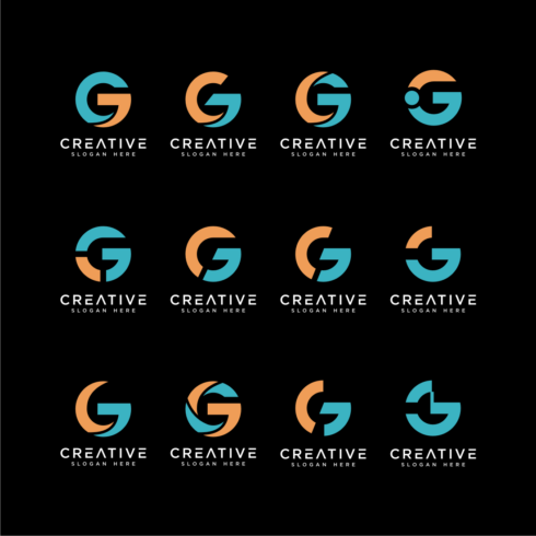 Set Of Initial Letter G Logo Vector Design.