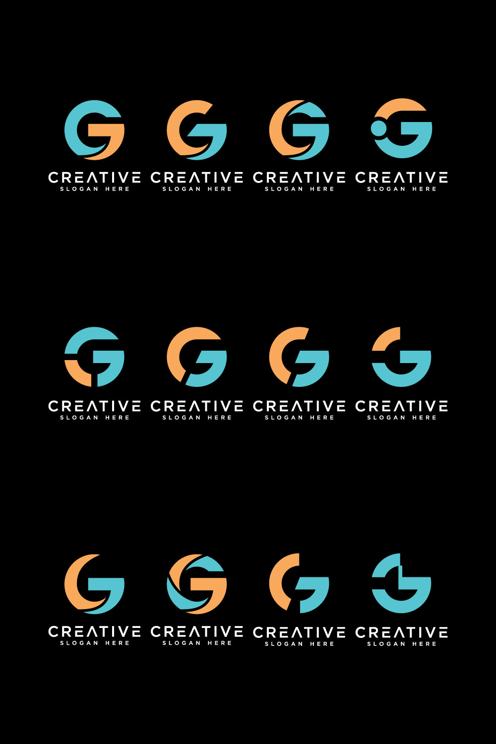 Set Of Initial Letter G Logo Vector Design - Pinterest.