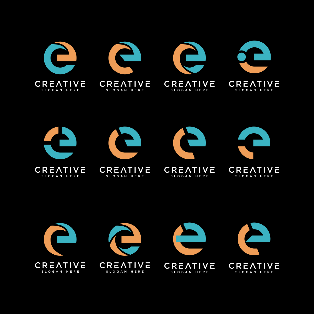 Set of Initial Letter E Logo Vector Design main cover.