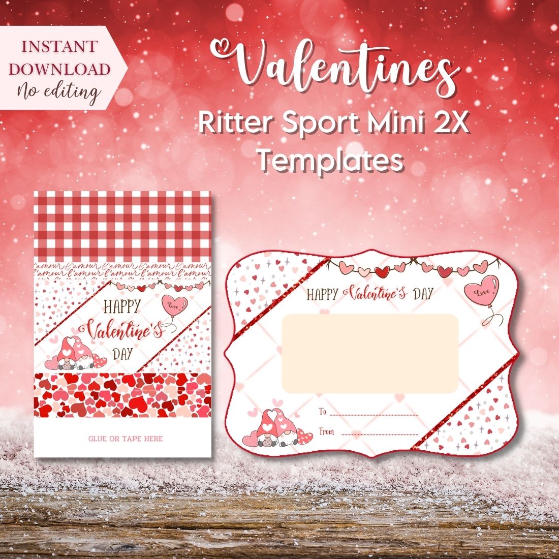 Valentine Ritter Sport Mini 2X Templates cover image.