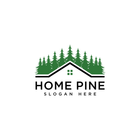 Home and Pine Tree Logo Vector Design cover image.