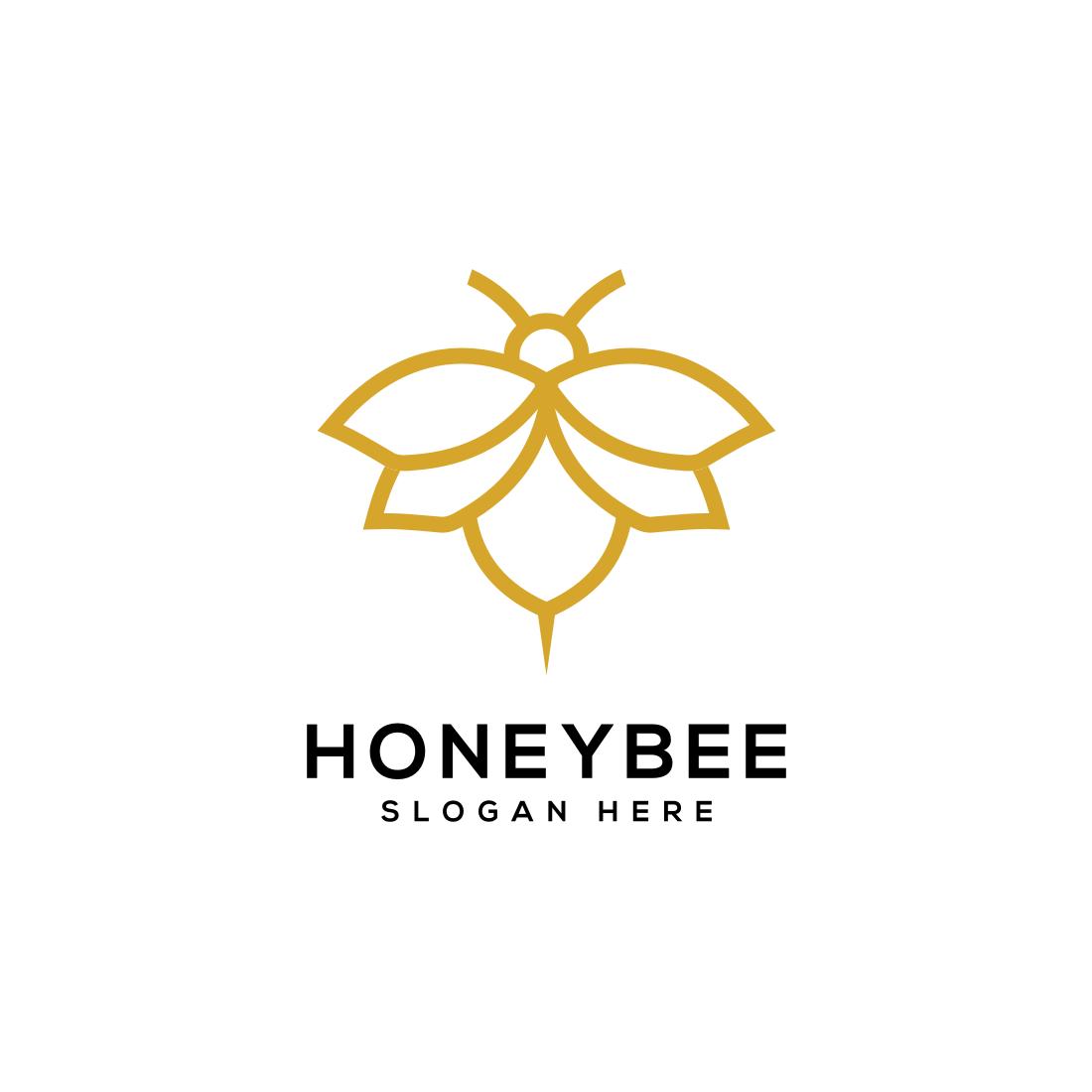 Honey Bee Logo Vector Design.