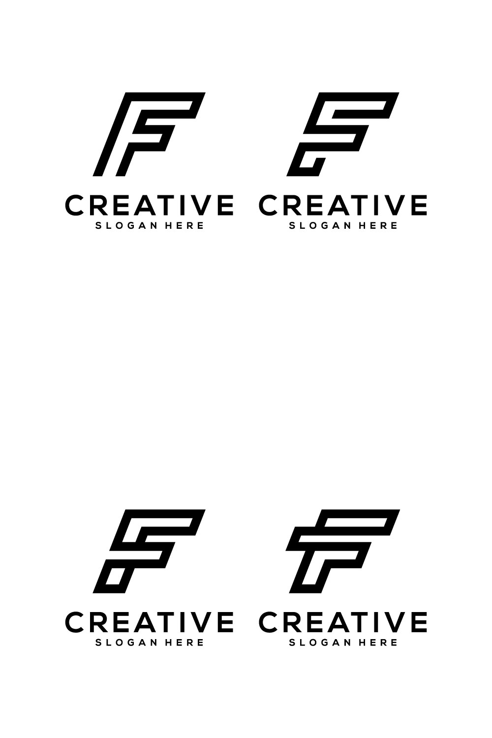 Set Of Initial Letter F Logo Vector Design - Pinterest.