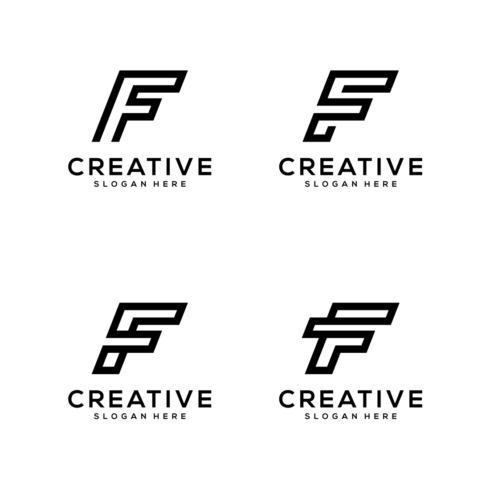 Set Of Initial Letter F Logo Vector Design.