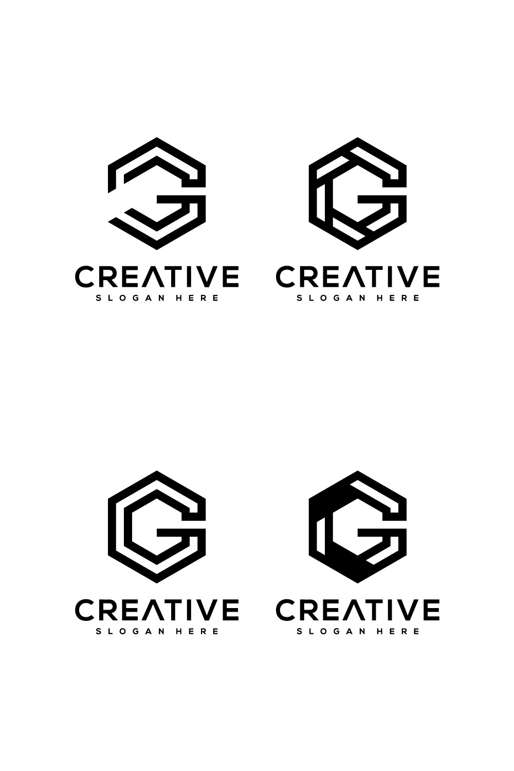 Set Of Initial Letter G Logo Vector Design - Pinterest.