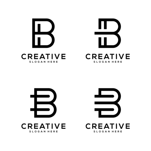 Set Of Initial Letter B Logo Vector Design.