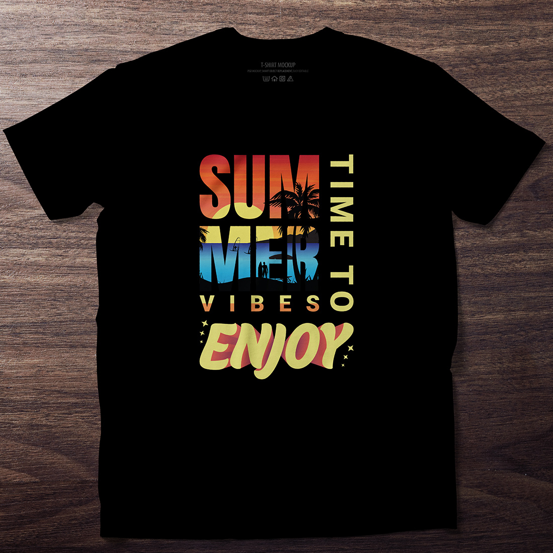 Summer Typography Vintage T-shirt Design image preview.