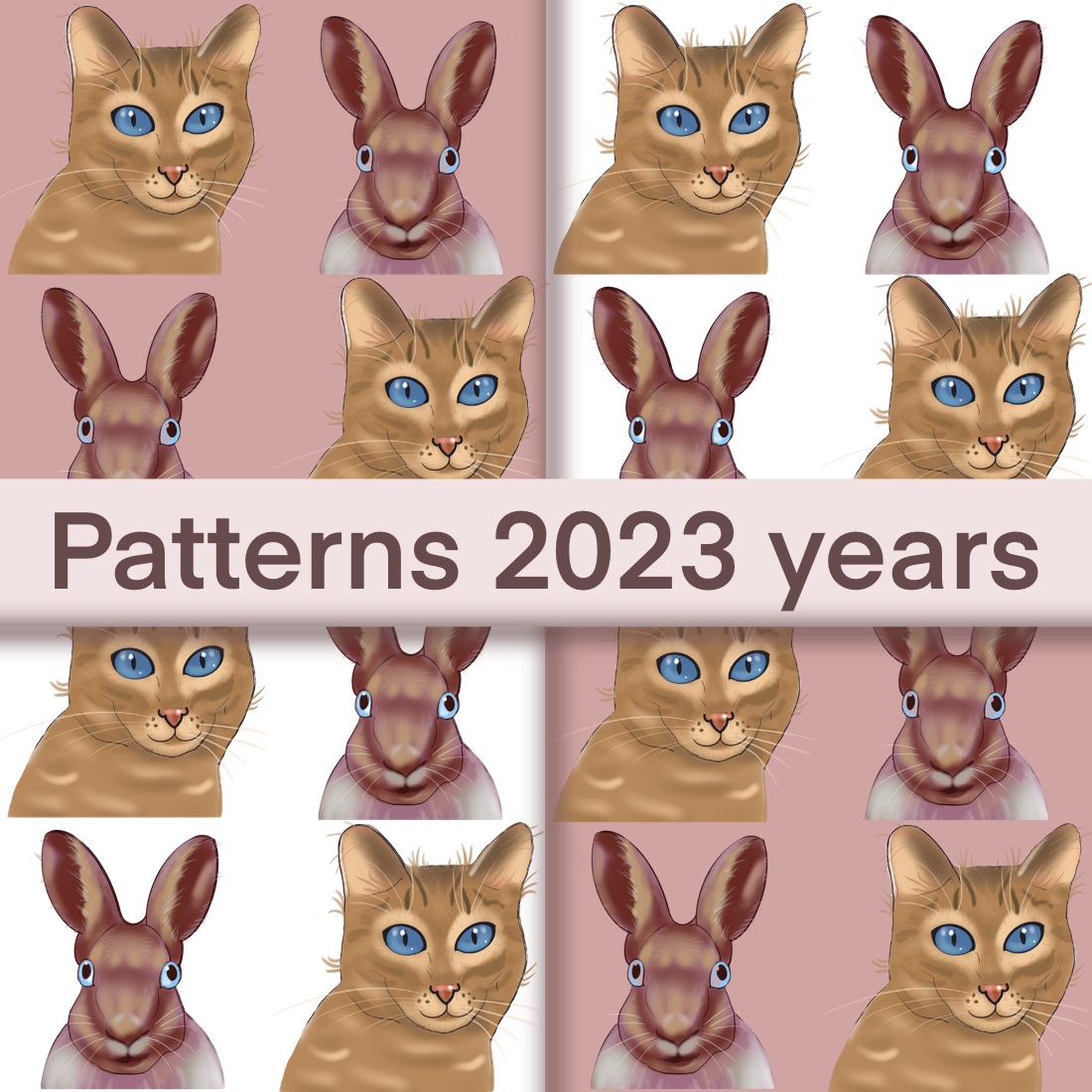 Rabbit and Cat Patterns Design cover image.