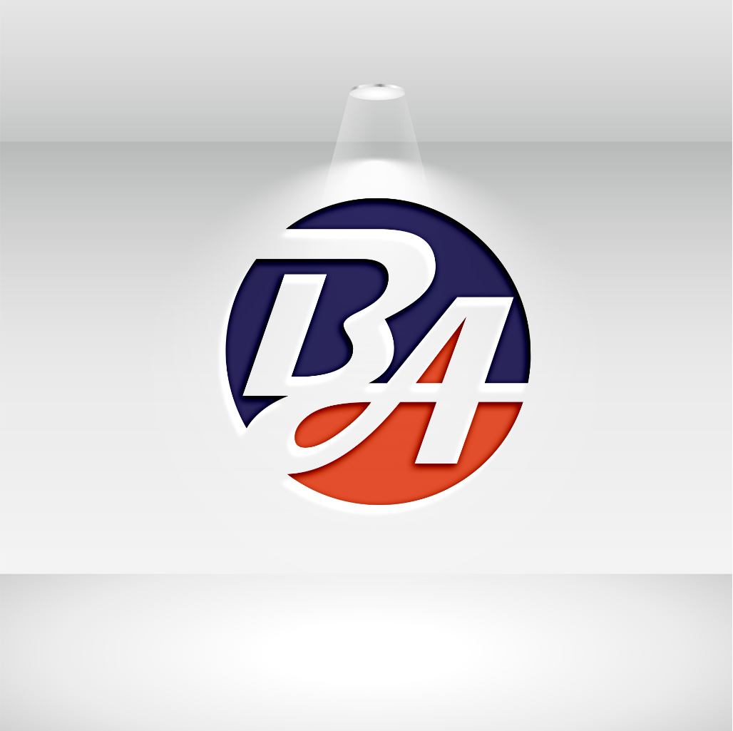 BA Letter Logo Blue Dark and Red Design preview image.