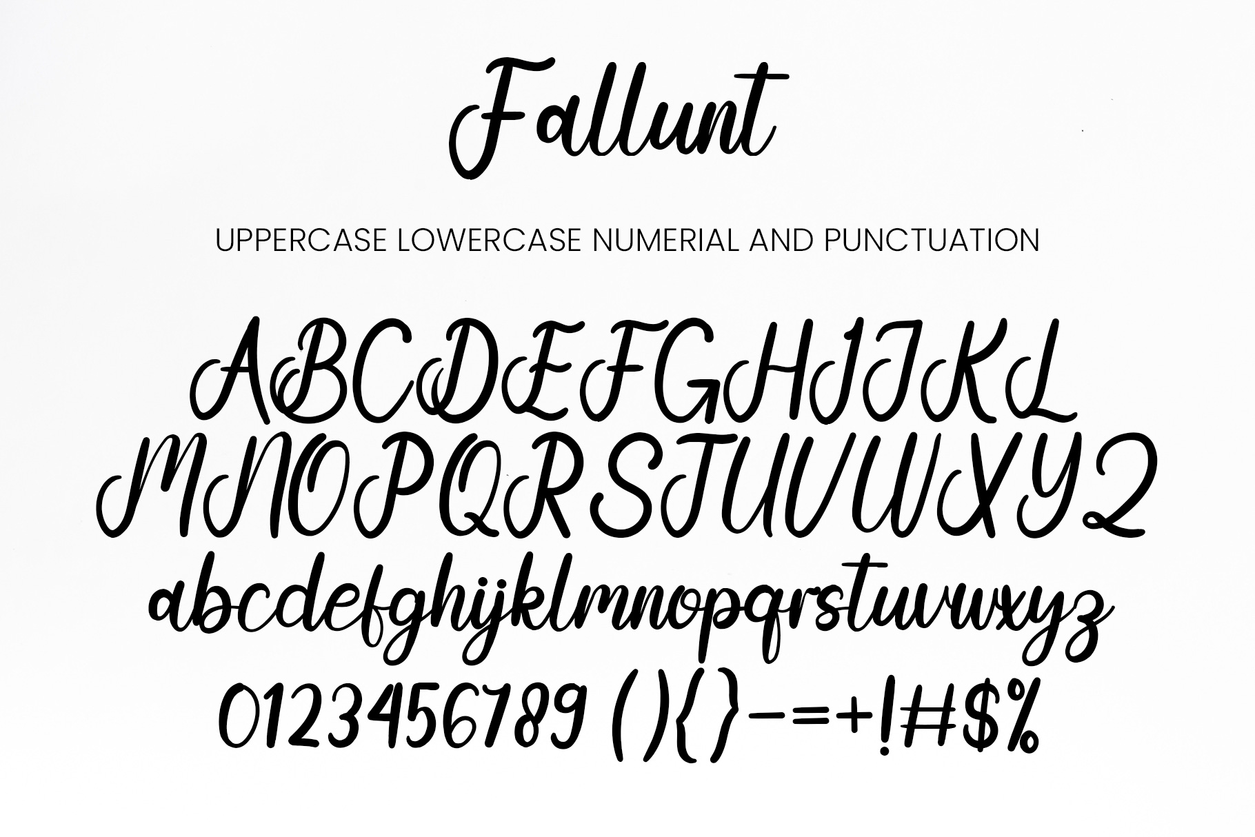 Stylish Font Fallunt Calligraphy preview image.