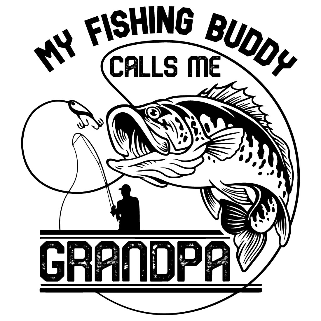 Grandpa Is My Name Fishing Is My Game T-shirt Design - MasterBundles