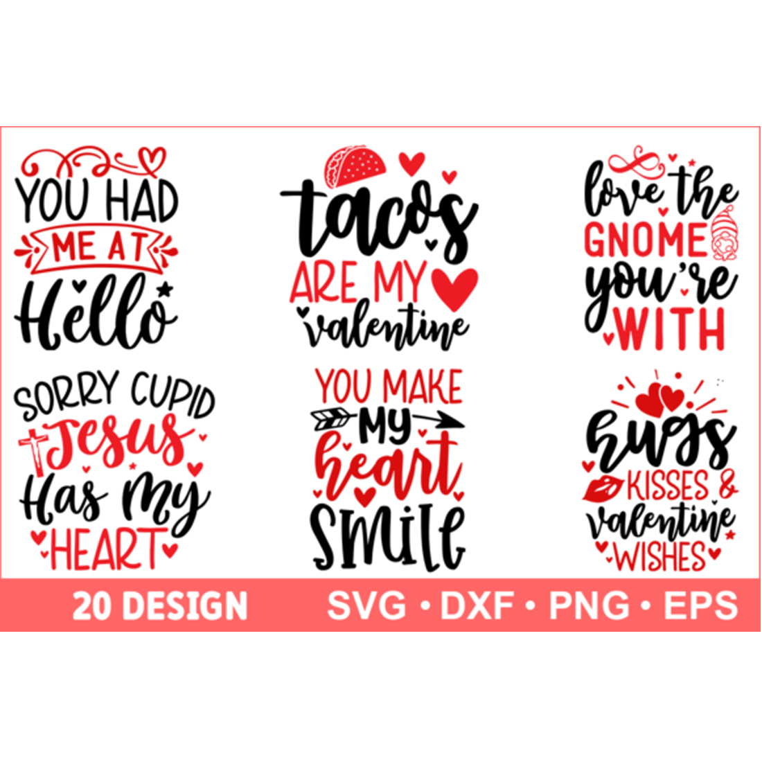 T-shirt Valentine's Day SVG Bundle Design cover image.