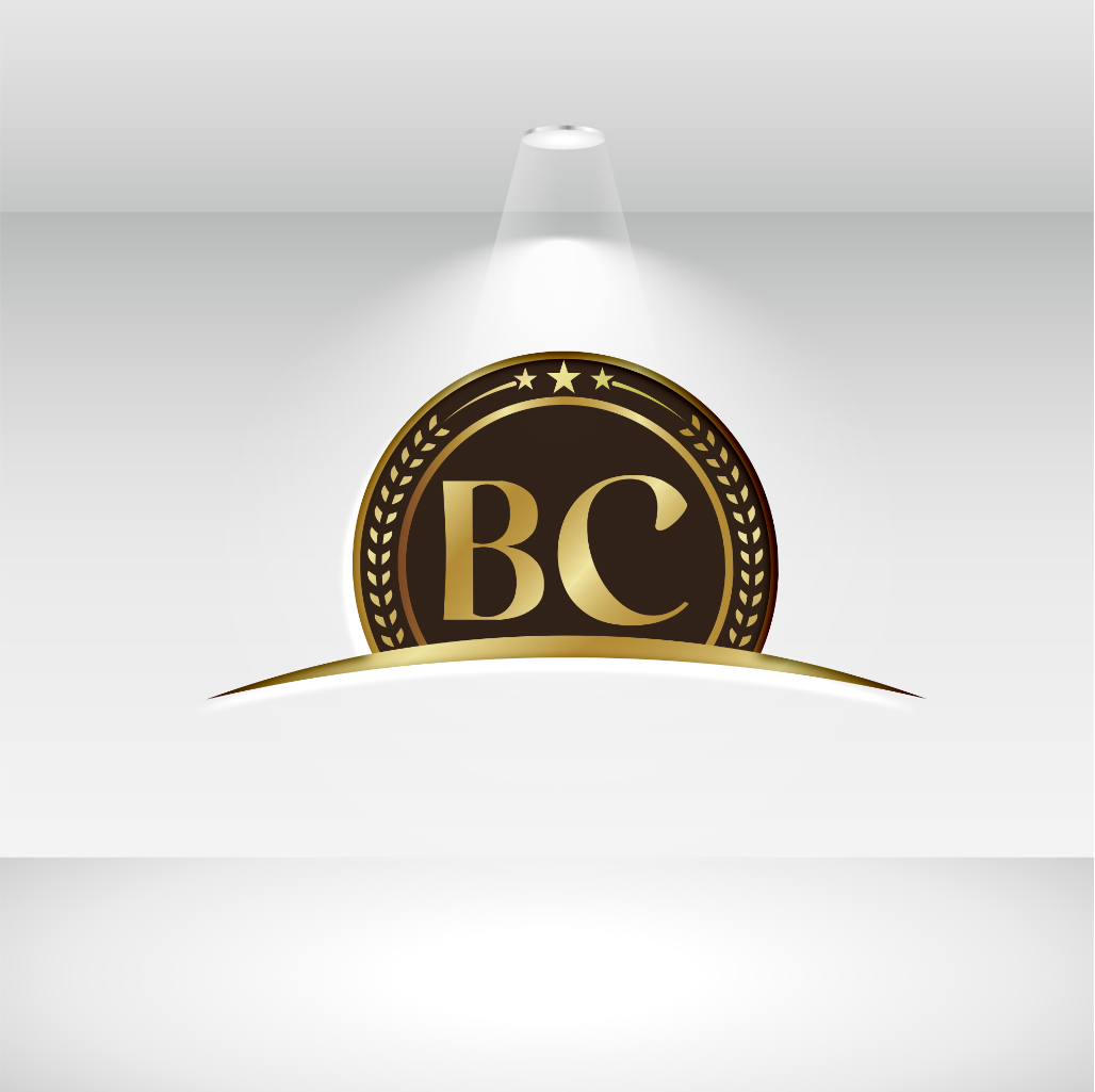 Clean Letter BC Logo Design preview image.