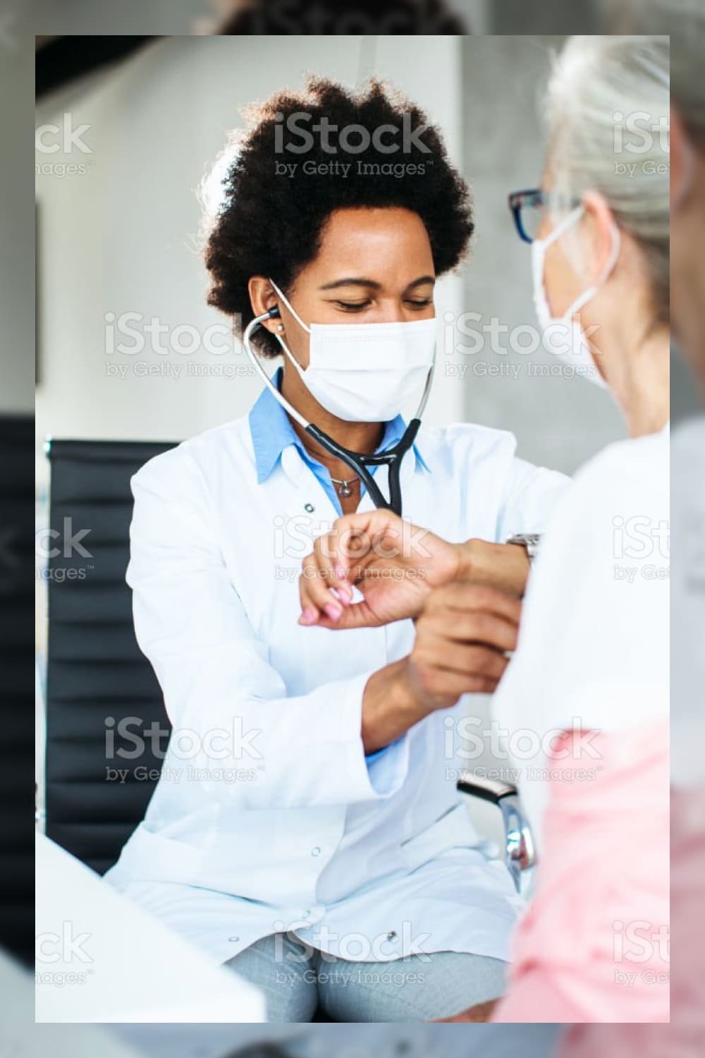 Doctors appointment at the modern clinic stock photo.