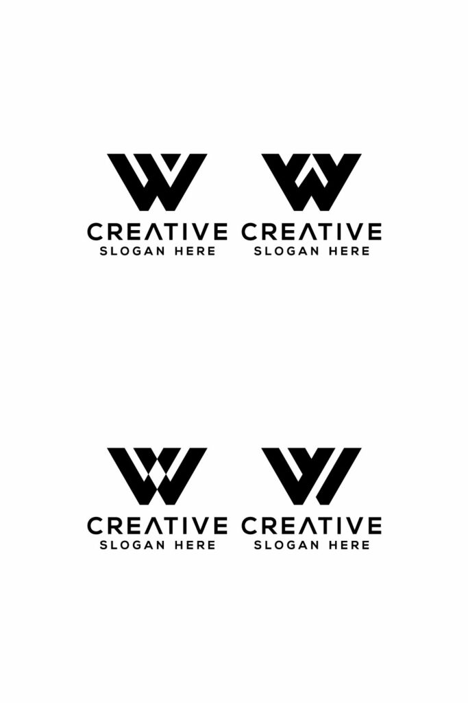 set of initial letter w logo design vector | MasterBundles