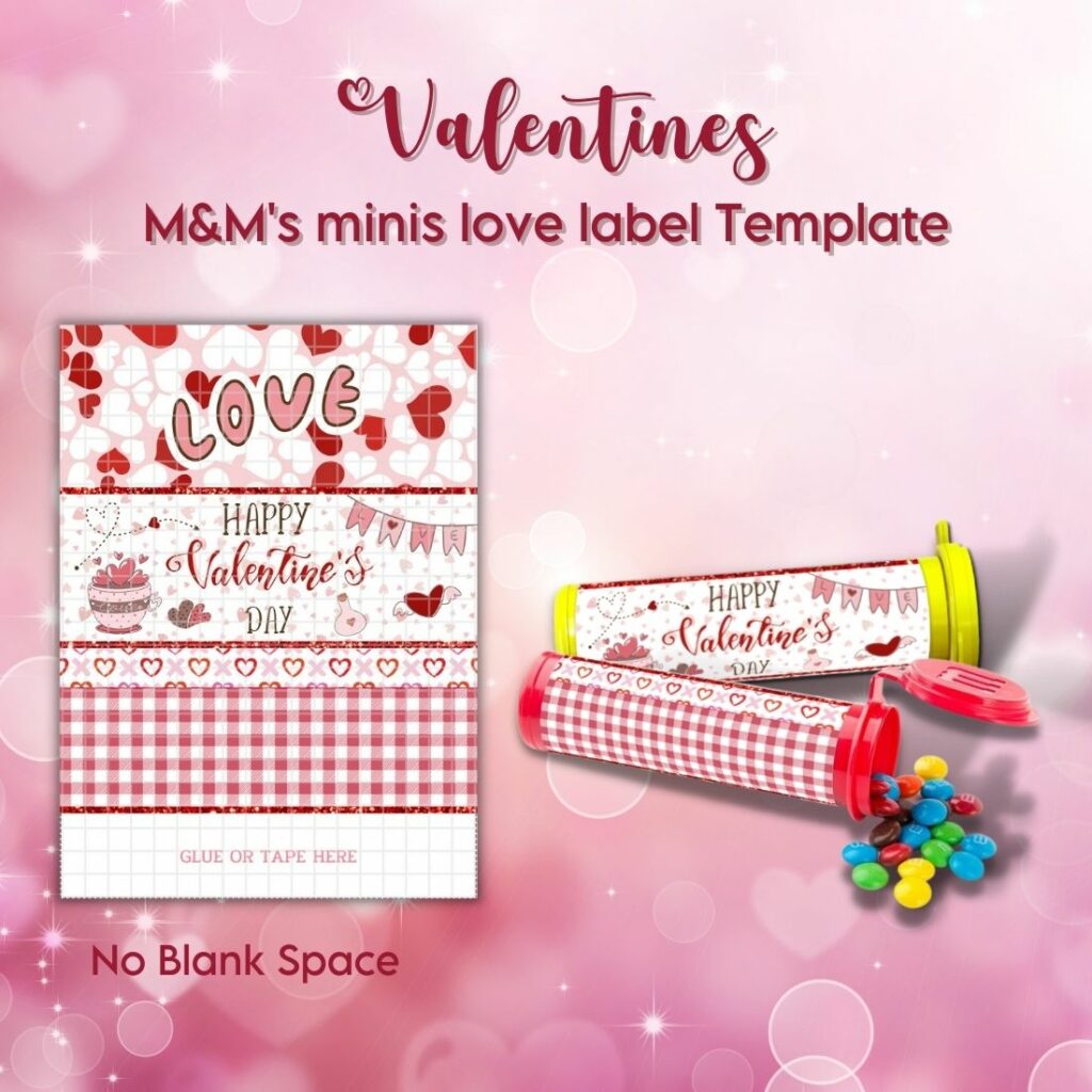 Valentines M&amp;M Minis Love Label Template - MasterBundles