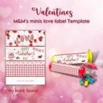 Valentines M&amp;M Minis Love Label Template - MasterBundles