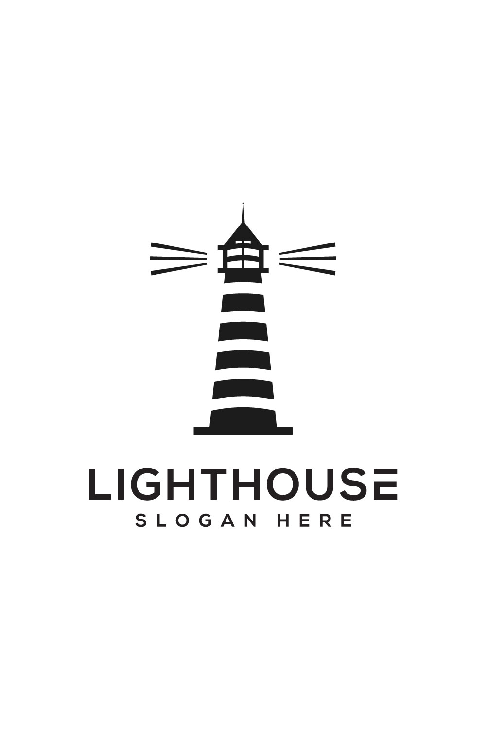 Circular logo design featuring a black and white lighthouse on Craiyon
