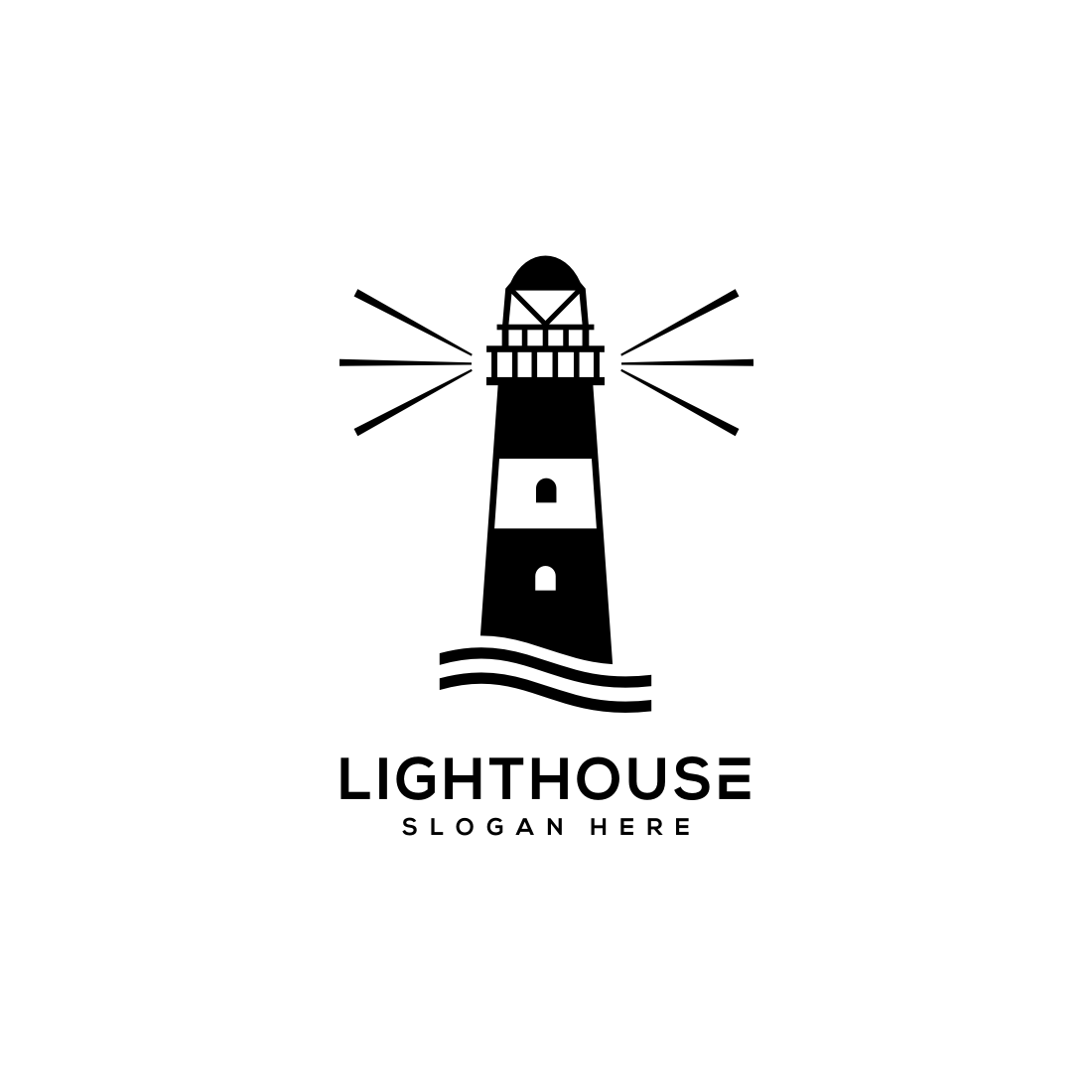 lighthouse logo design vector | MasterBundles