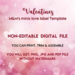 Valentines M&amp;M Minis Love Label Template - MasterBundles