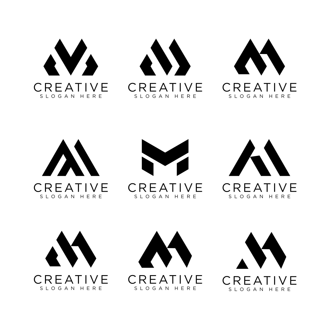 Monogram Am  Logo design set, Monogram logo design, Text logo design