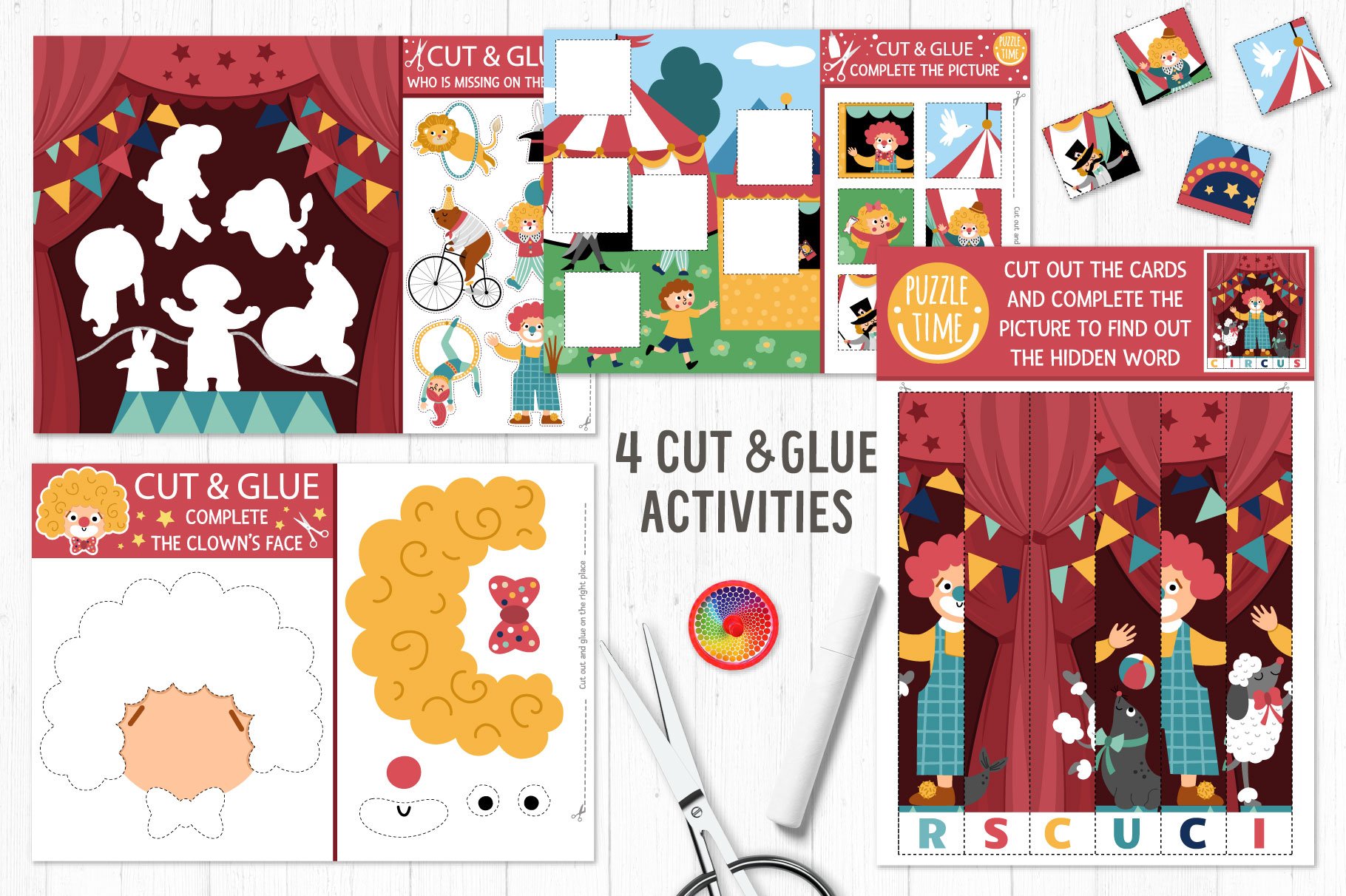 Cut&glue activities preview.