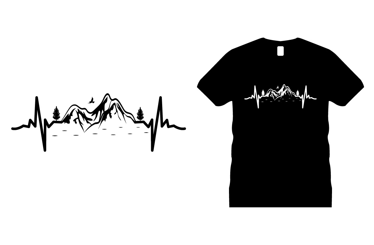 Mountain Hiking T-shirt Design Bundle preview image.