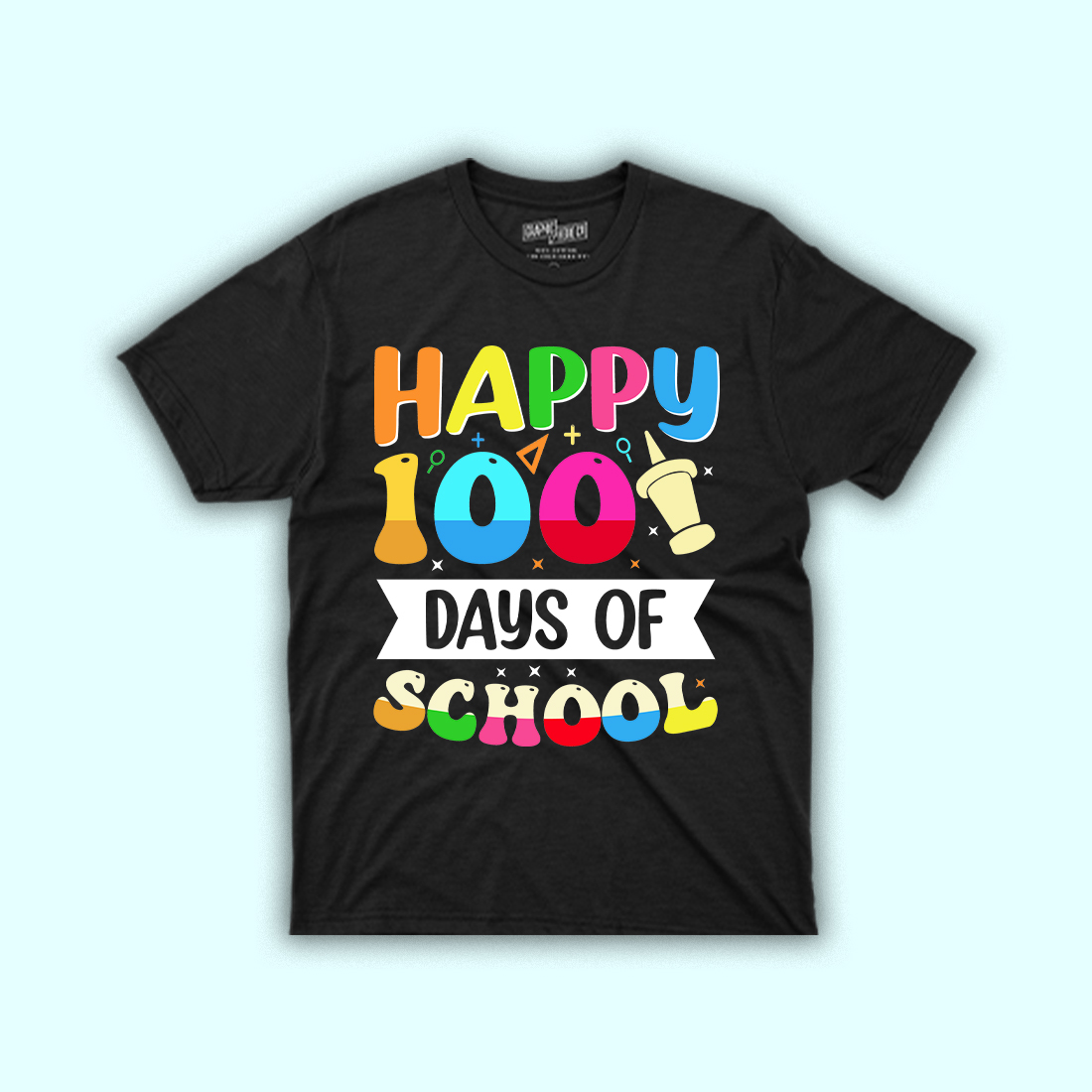 Image of t-shirt with amazing inscription Welcome 100 Days Of School