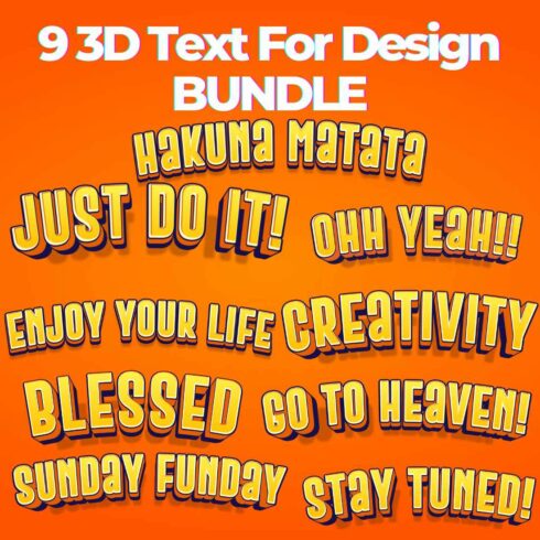 3D Text PSD For Design main image.