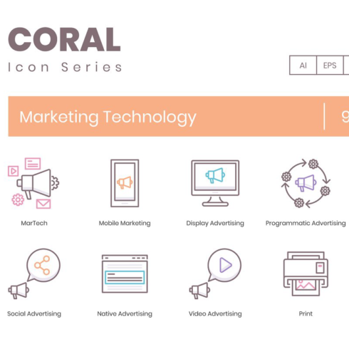 90 marketing technology icons main image preview.