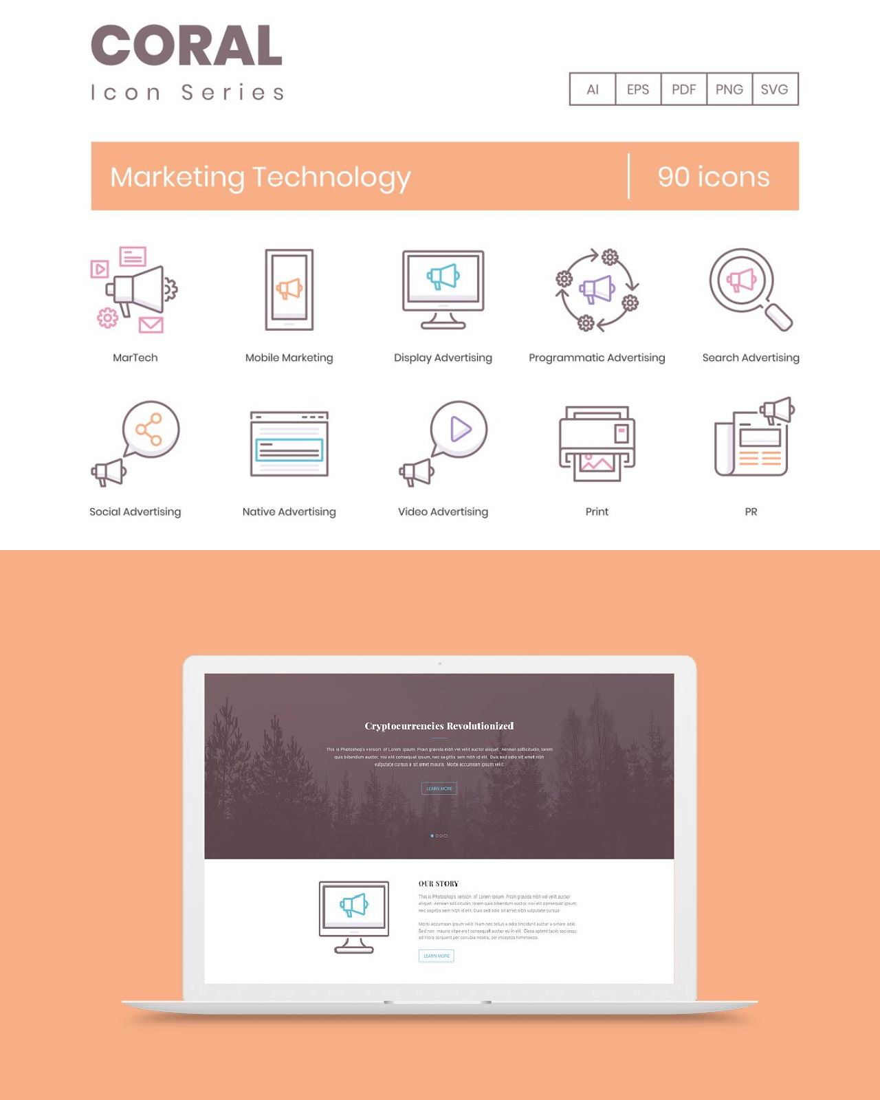 90 marketing technology icons pinterest image preview.