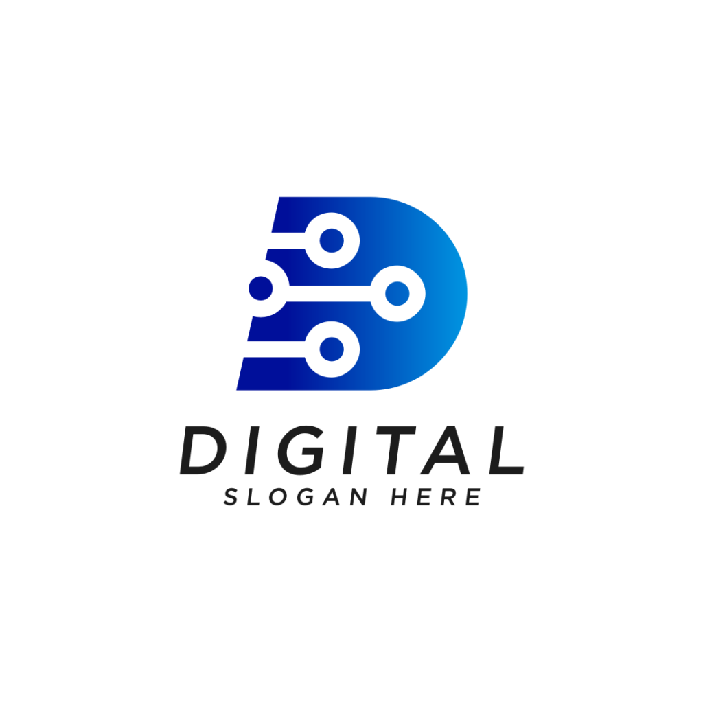 letter D digital logo design vector | MasterBundles