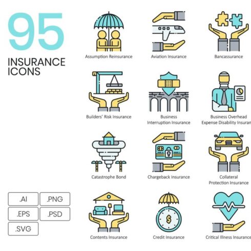 95 Insurance Icons | Aqua Main Cover.