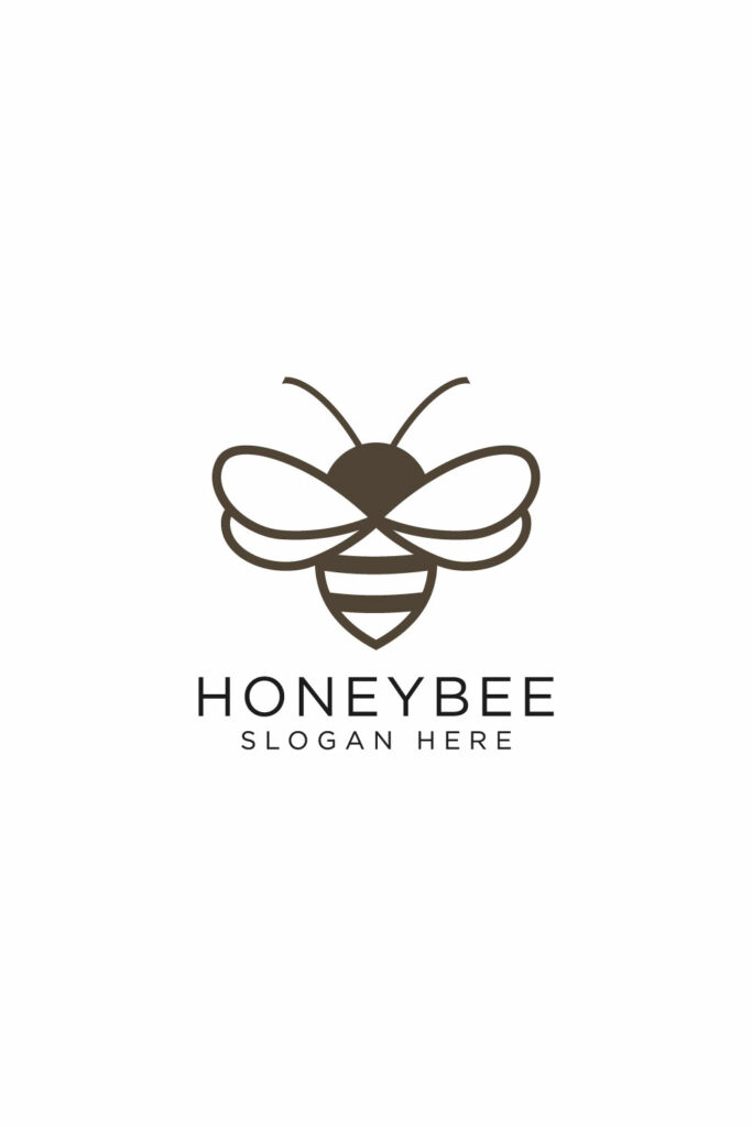 bee logo design vector | MasterBundles