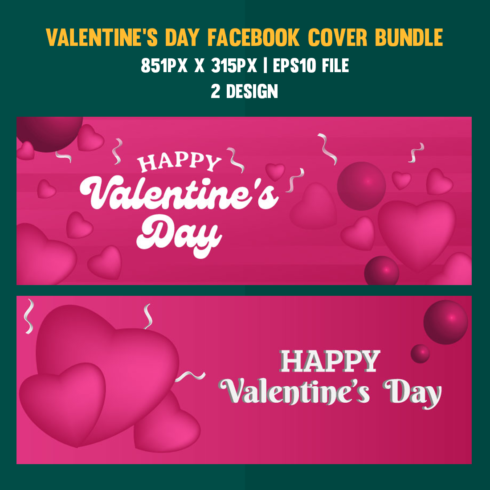 Valentines Day Facebook Cover Bundle main cover