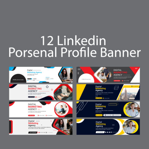 12 LinkedIn Background Banner Design main image.