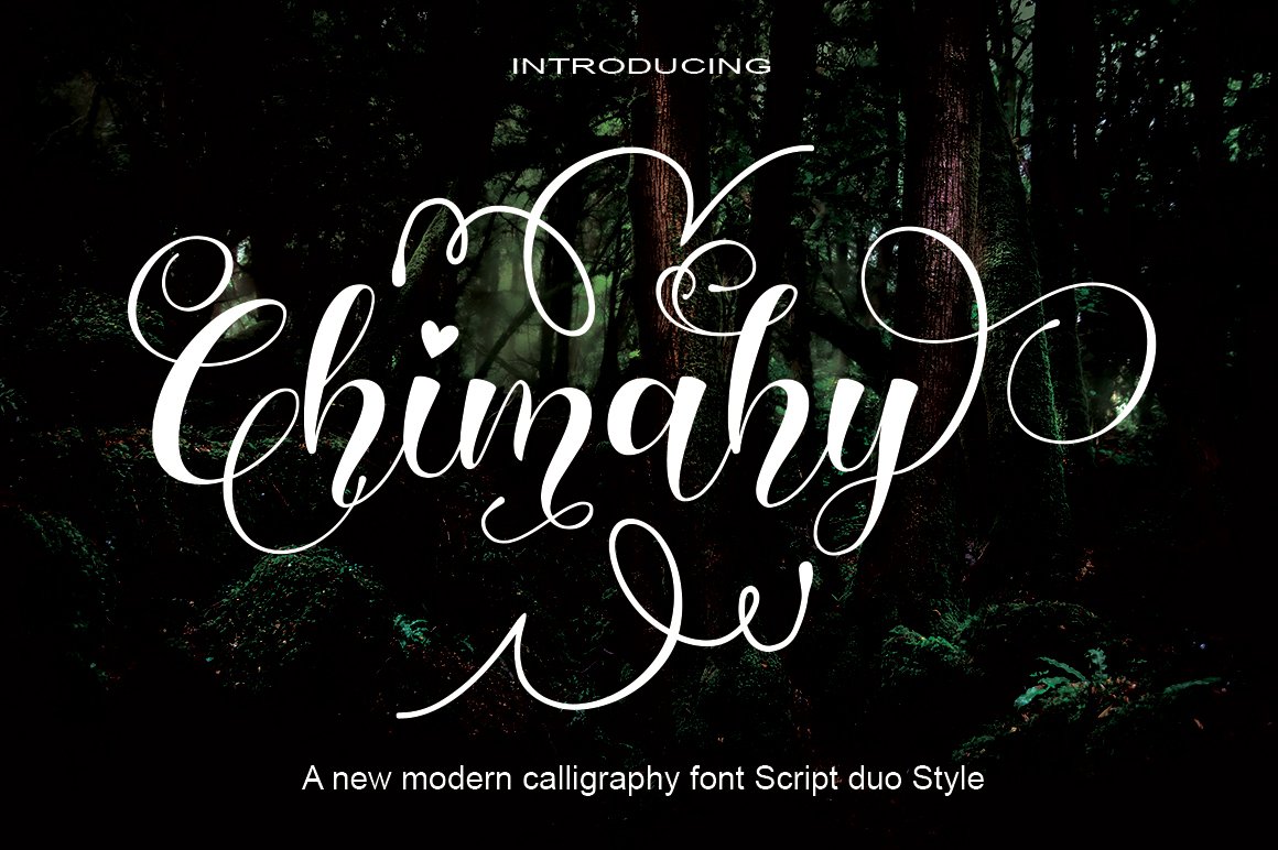Cover with white lettering "Chimahy" on the background of forest.
